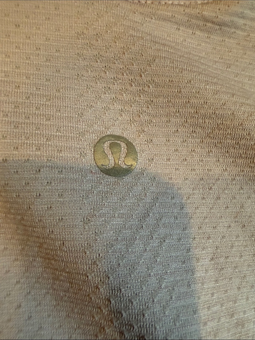 lululemon athletica Long Sleeve Top in Beige with Silver Logo
